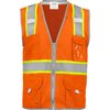 Ironwear Safety Vest Class 2 w/ Zipper, Radio Clips & Badge Holder (Orange/Large) 1241-OZ-RD-CID-LG